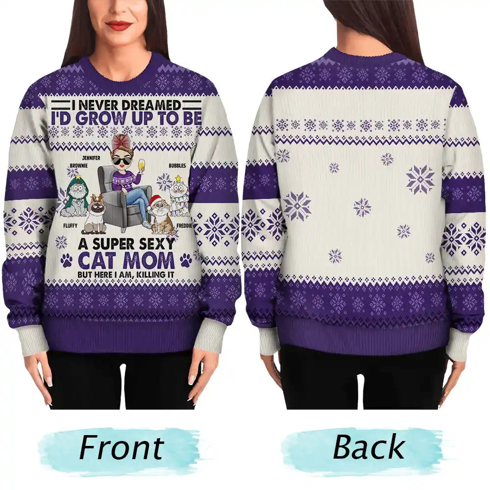 Never Dream I'd Grow Up - Personalized Unisex Ugly Sweater - Image 5