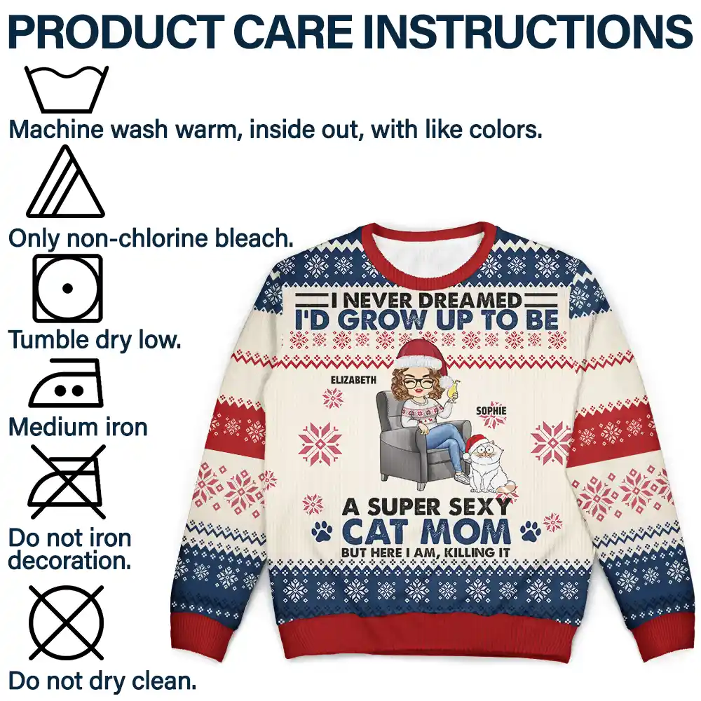 Never Dream I'd Grow Up - Personalized Unisex Ugly Sweater - Image 7