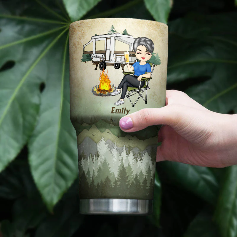 Never Dreamed I'd Grow Up To Be A Super Sexy Camping Lady - Gift For Campers - Personalized Custom 30 Oz Tumbler - Image 4