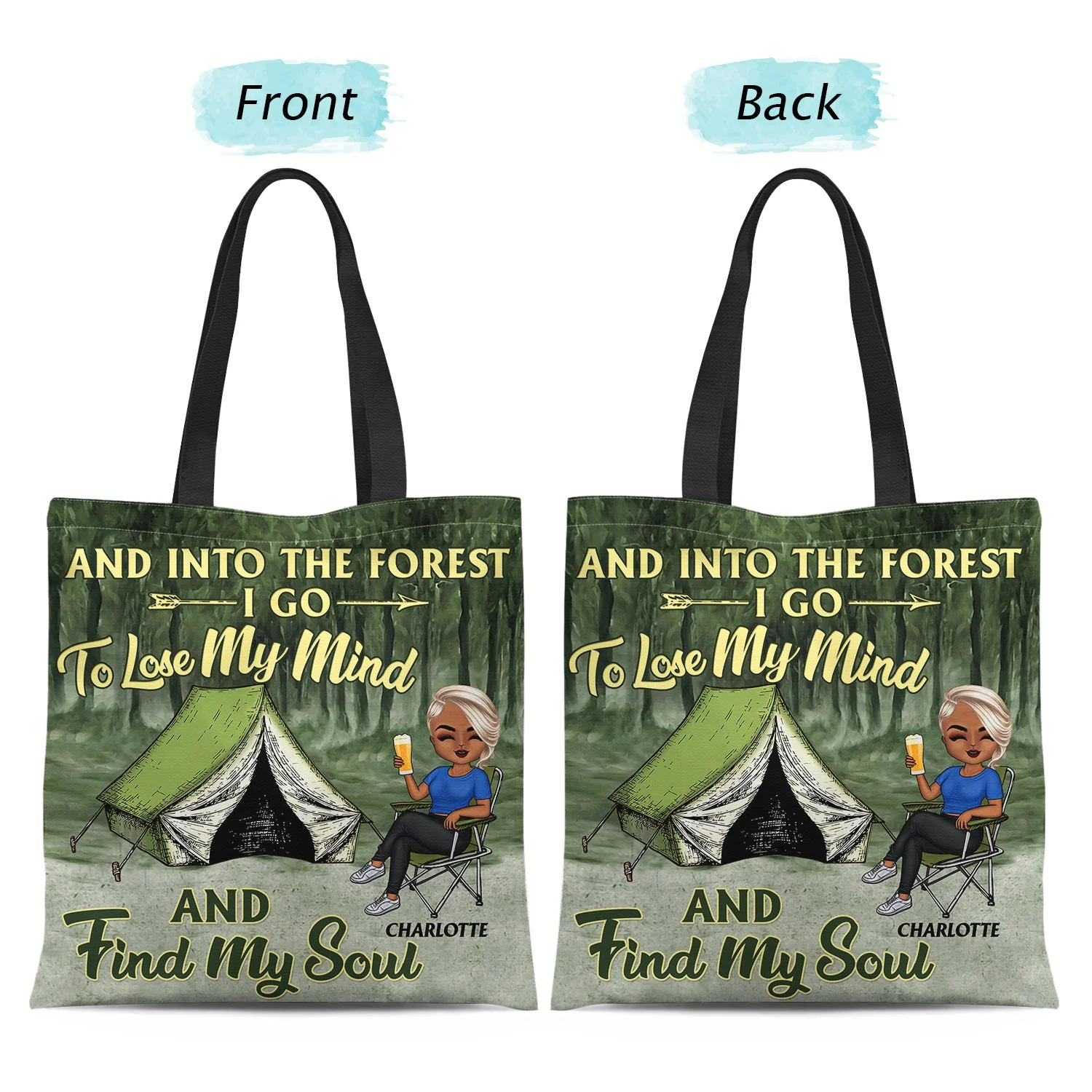 Never Dreamed I'd Grow Up To Be A Super Sexy Camping Lady - Gift For Campers - Personalized Custom Zippered Canvas Bag - Image 2