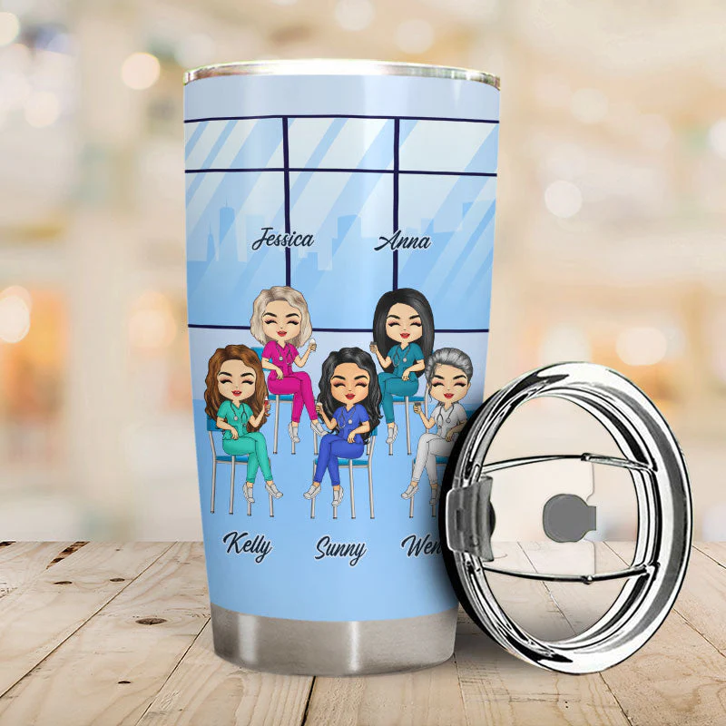 Never Dreamed We Would Be Super Cool Nurse Friends - Gift For BFF, Colleague - Personalized Custom Tumbler - Image 2