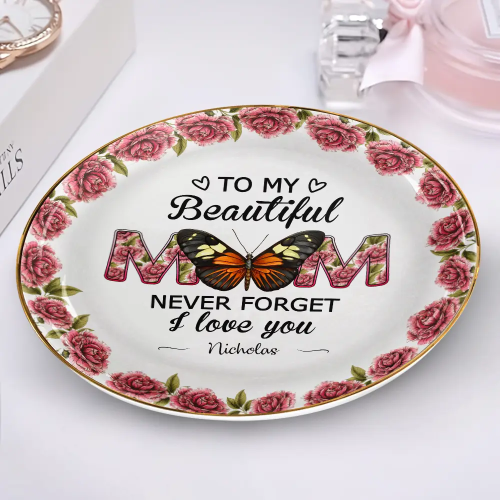 Never Forget I Love You - Personalized Round Ring Dish - Image 2