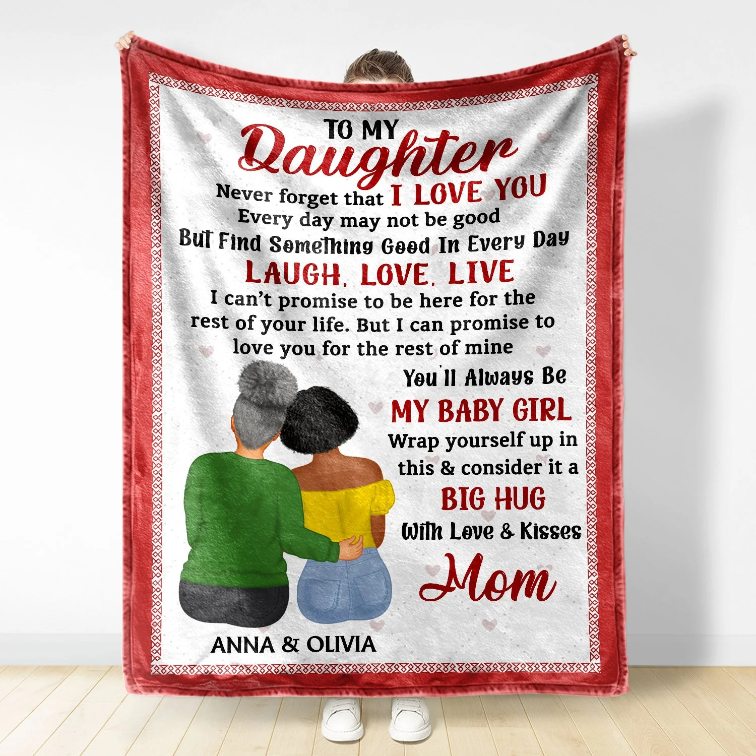 Never Forget That I Love You Mom - Gift For Daughters - Personalized Fleece Blanket - Image 3