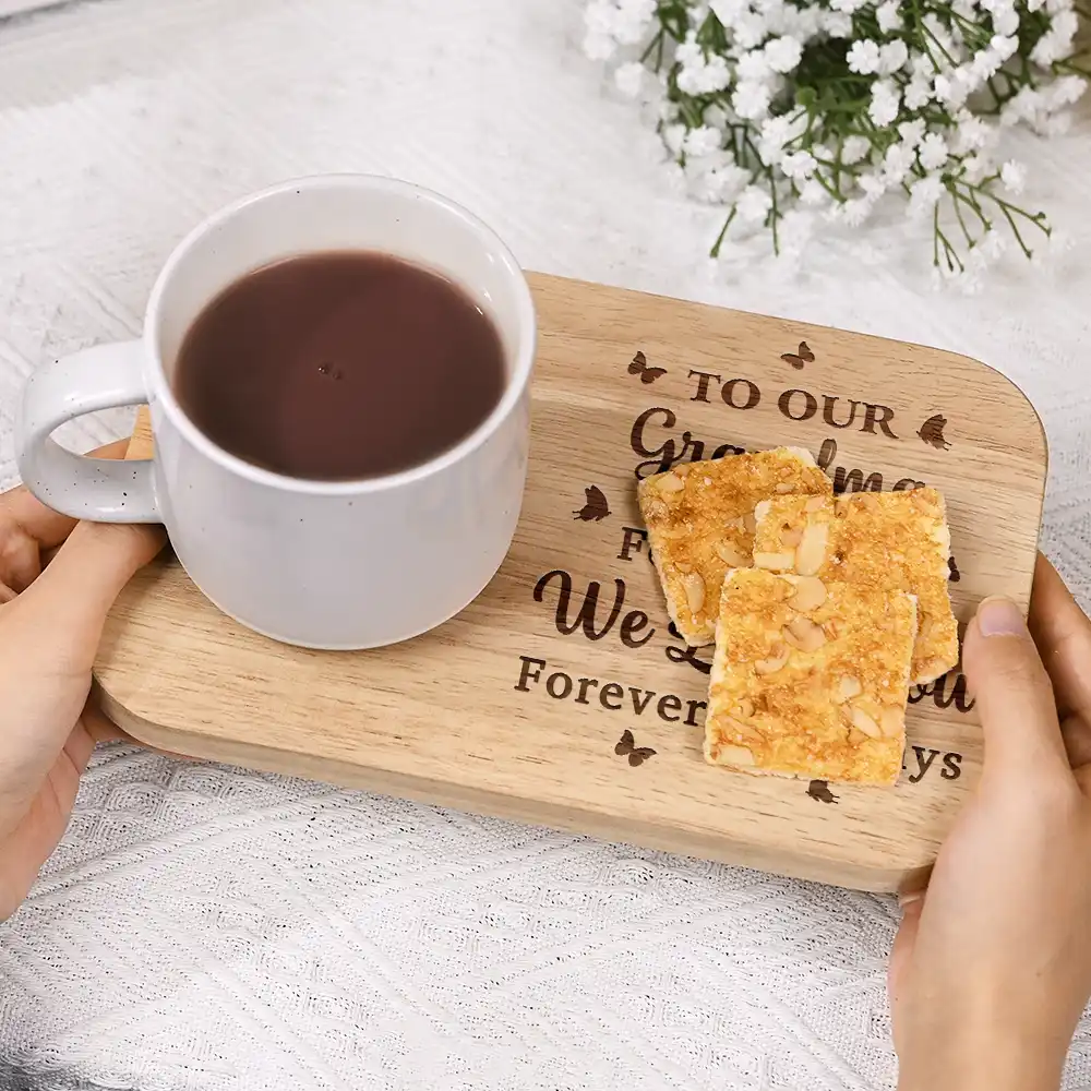 Never Forget That We Love You Forever And Always - Personalized Serving Board With Cup Holder - Image 5