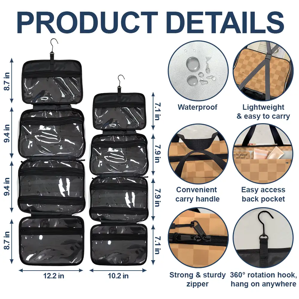 Never Let Anyone Dull Your Sparkle - Personalized Toiletry Bag - Image 4