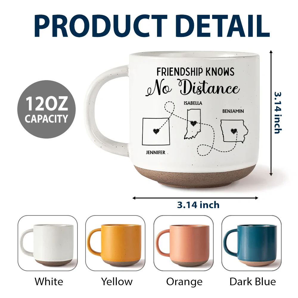Never Too Far To Drink Together - Personalized Pottery Mug - Image 6