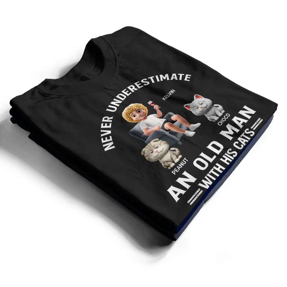 Never Underestimate An Old Man - Personalized T Shirt - Image 2