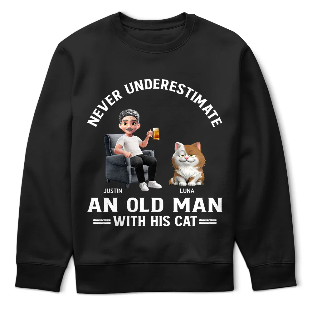 Never Underestimate An Old Man - Personalized T Shirt - Image 5
