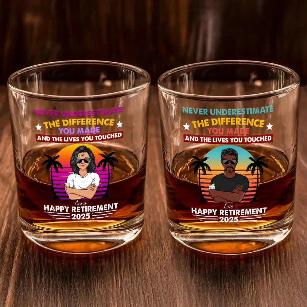 Never Underestimate The Difference You Made - Personalized Whiskey Glass - Image 2