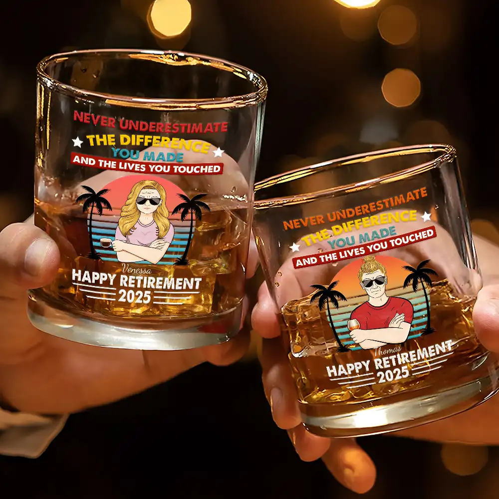 Never Underestimate The Difference You Made - Personalized Whiskey Glass - Image 3