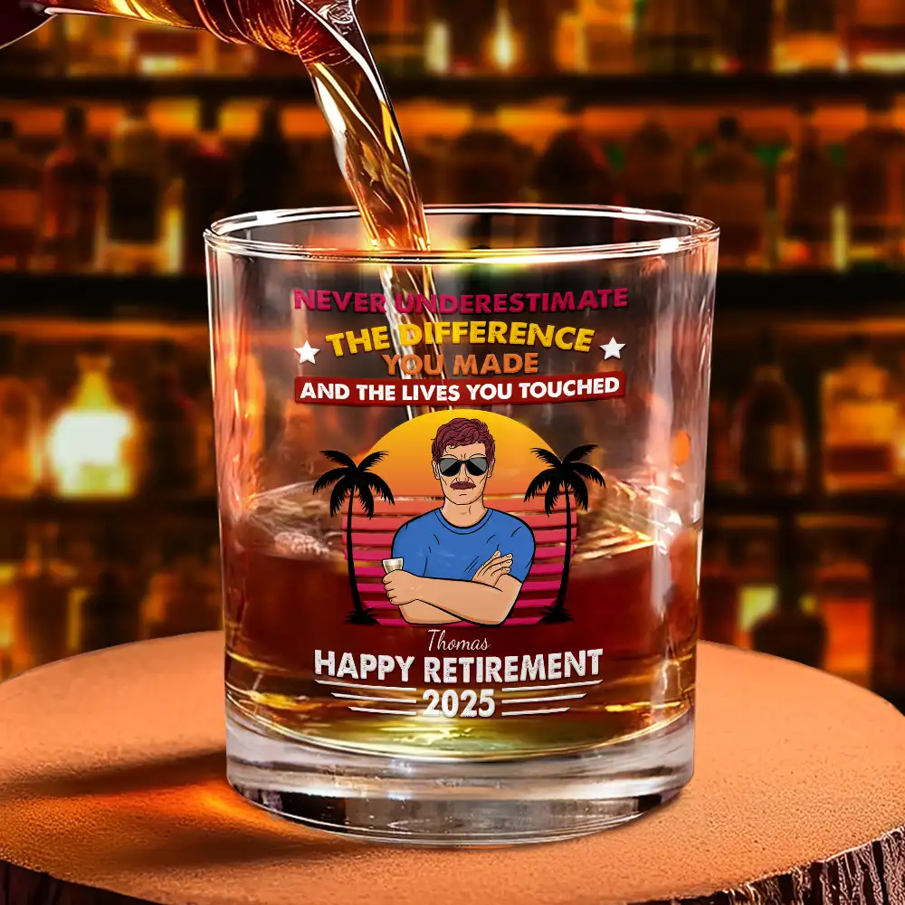 Never Underestimate The Difference You Made - Personalized Whiskey Glass - Image 4