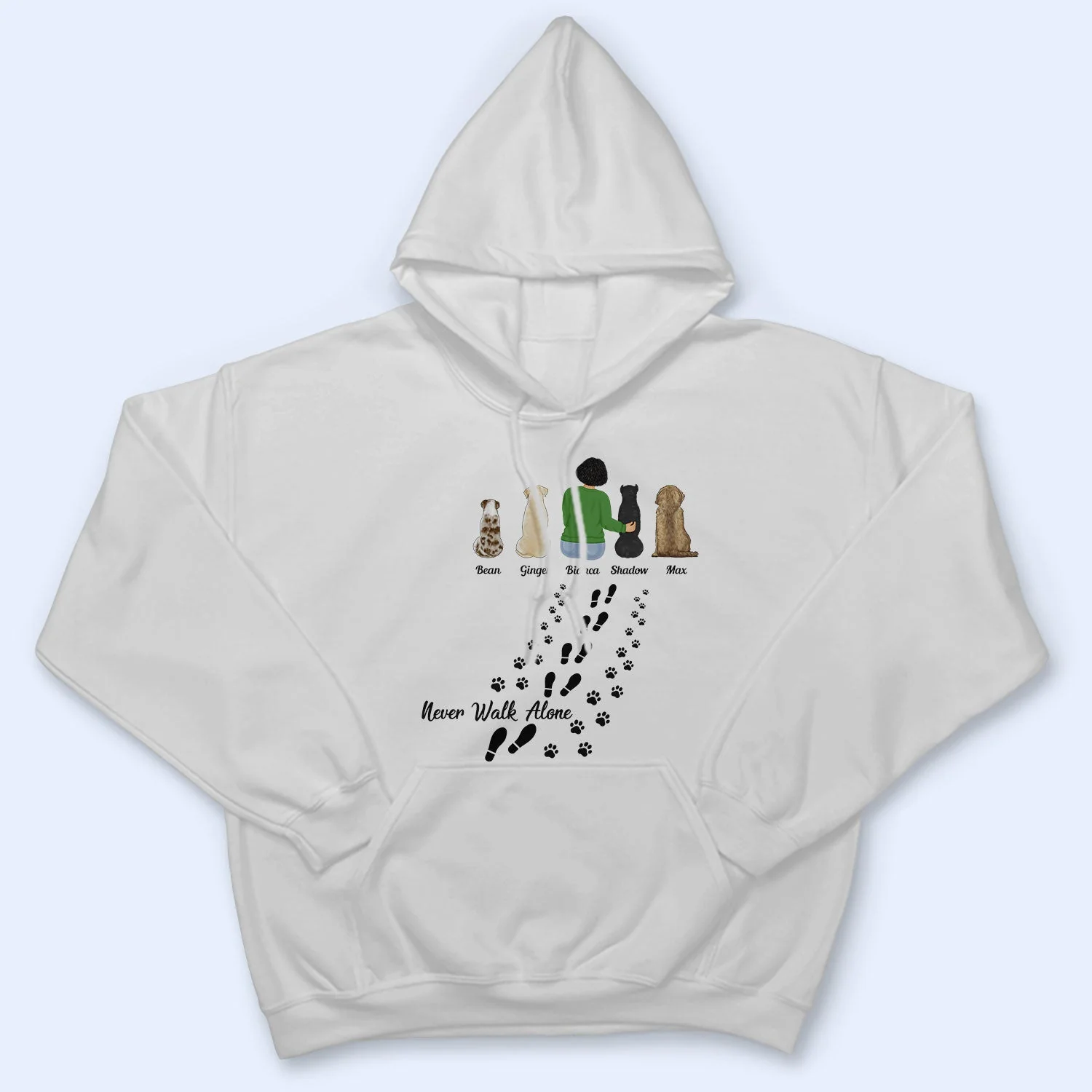 Never Walk Alone - Gift For Dog Lovers, Dog Mom, Dog Dad - Personalized T Shirt - Image 4