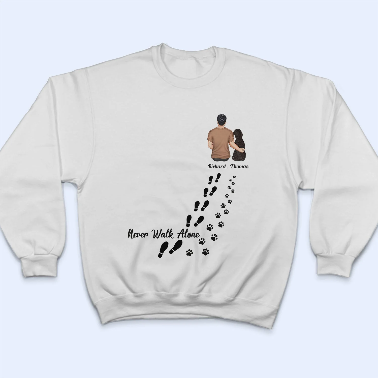 Never Walk Alone - Gift For Dog Lovers, Dog Mom, Dog Dad - Personalized T Shirt - Image 5