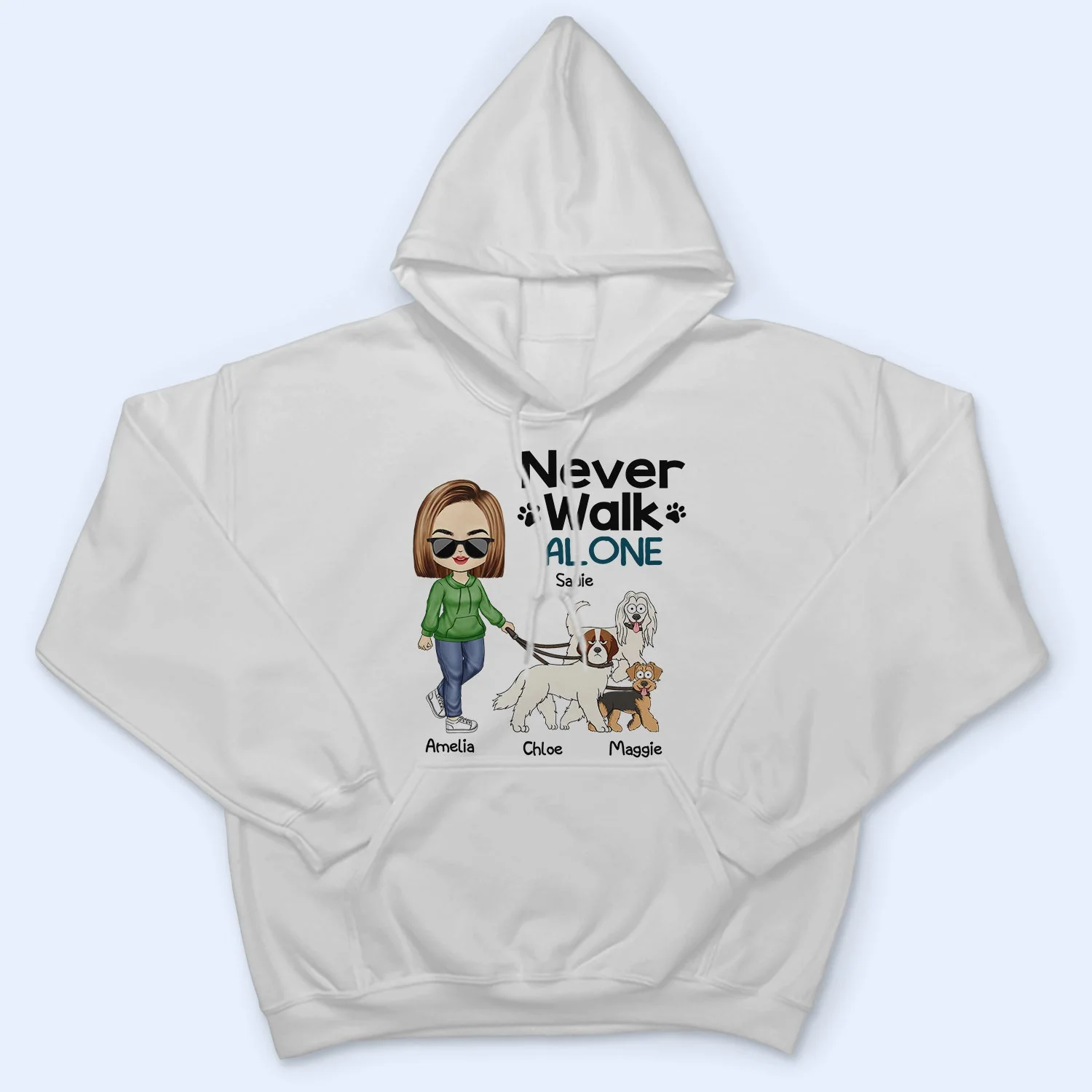 Never Walk Alone Walking Dog - Gift For Dog Lovers, Dog Mom, Dog Dad - Personalized T Shirt - Image 4