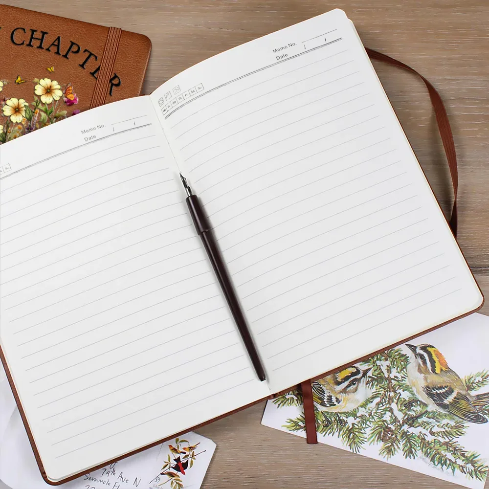 New Chapter Birth Month Flower - Personalized Leather Journal - Image 2