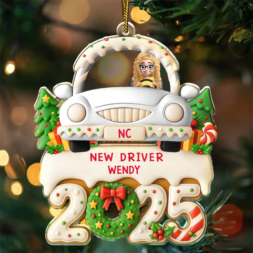 New Driven License - Personalized Custom Shaped Acrylic Ornament - Image 4