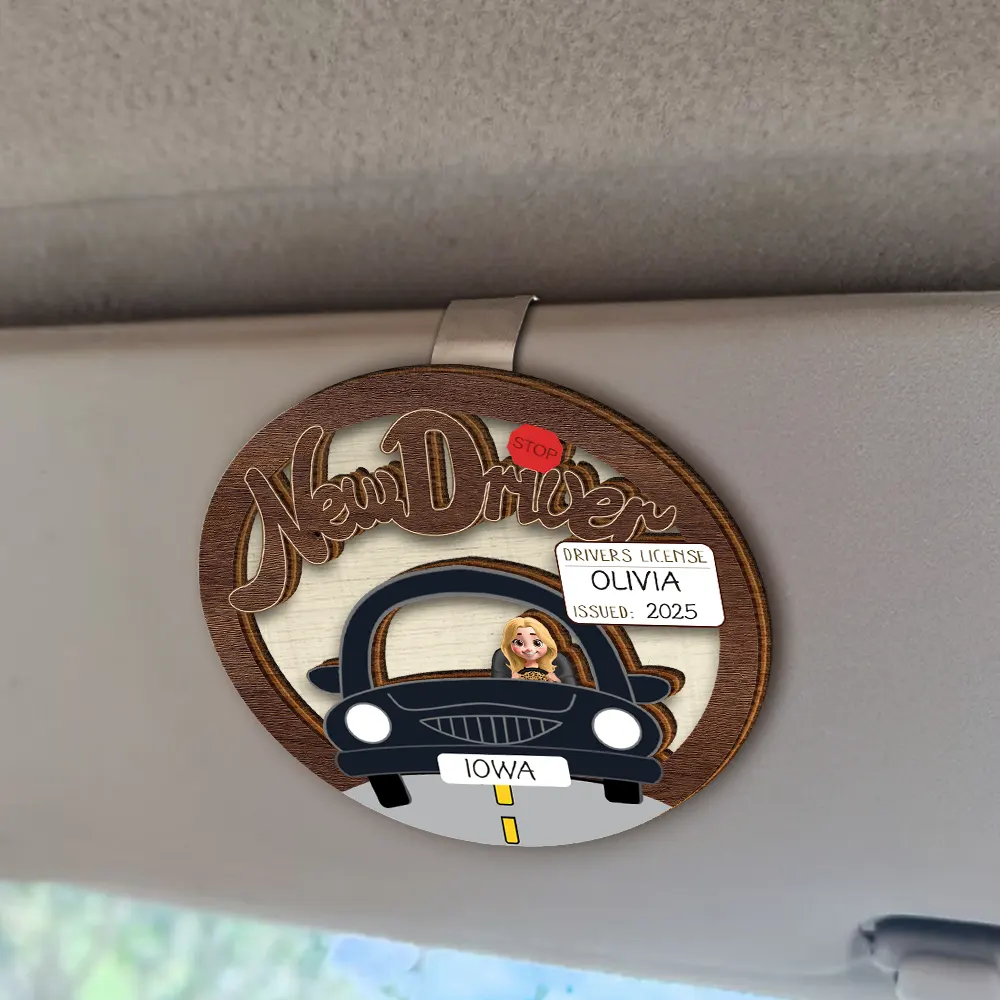 New Driver - Personalized Custom Shaped Car Visor Clip - Image 2