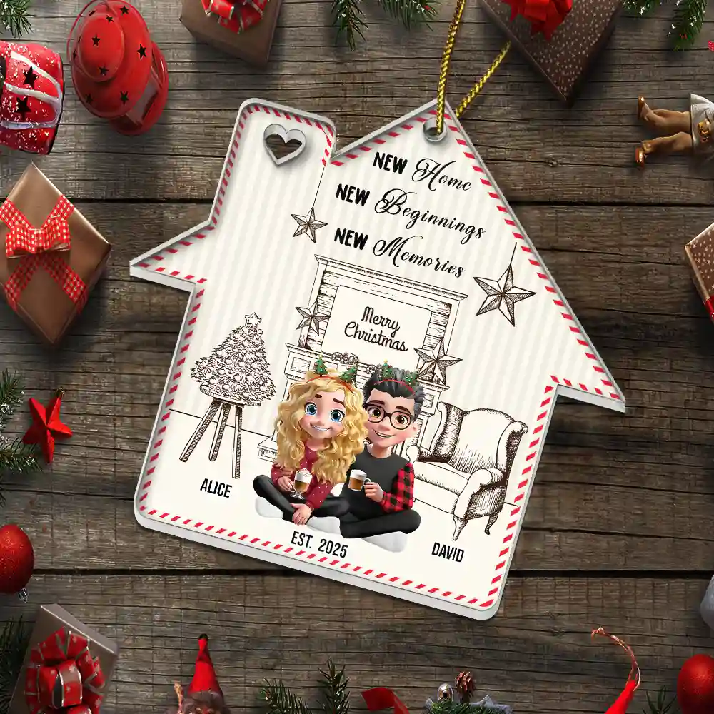 New Home New Beginnings New Memories - Personalized Custom Shaped Acrylic Ornament - Image 5