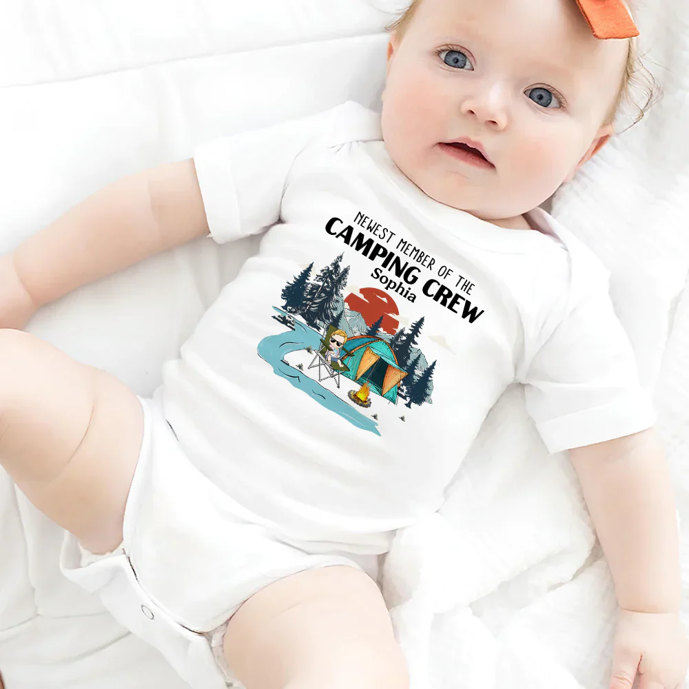 Newest Member Of The Campin Crew - Personalized Baby Onesie - Image 5