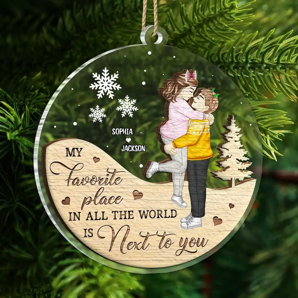Next To You Couples - Personalized 2-Layered Mix Ornament - Image 5