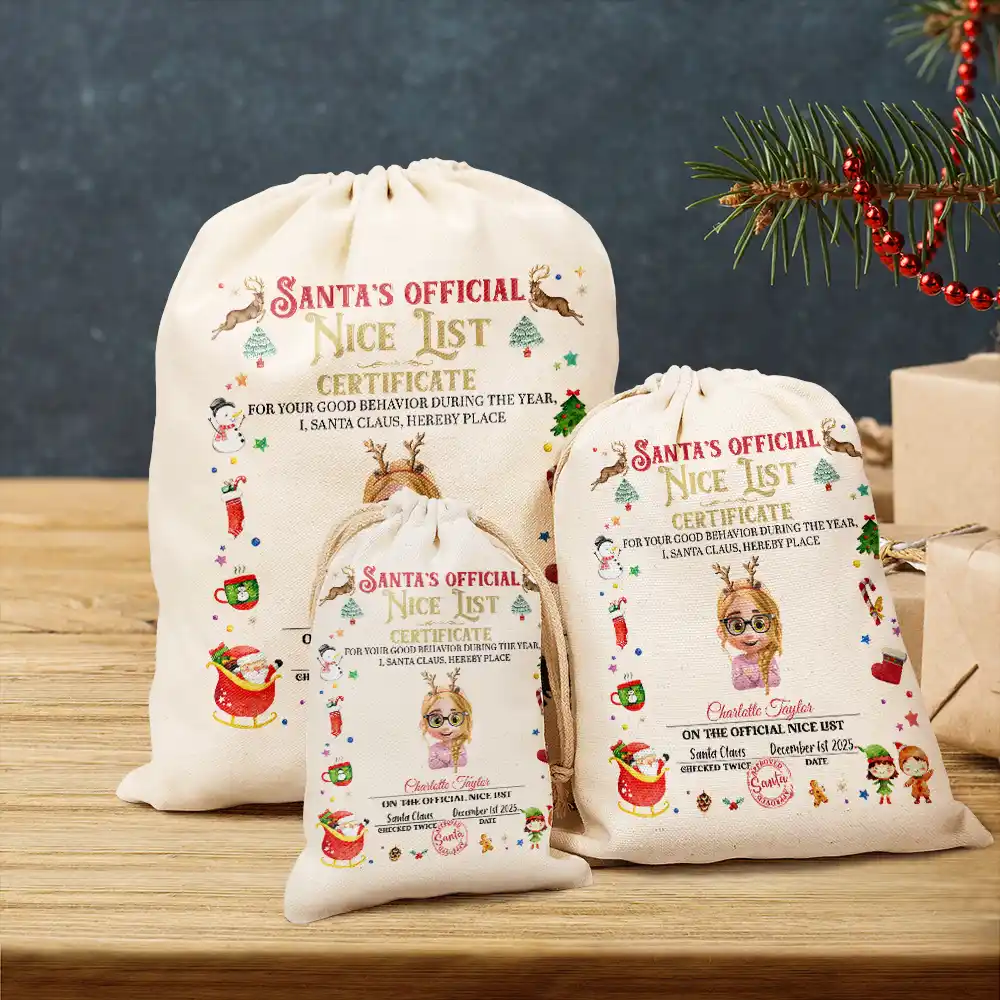 Nice List Certificate - Personalized Favor Bag - Image 3