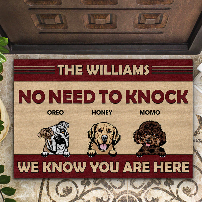 No Need To Knock - Dog Lover Gift - Personalized Custom Doormat - Image 2