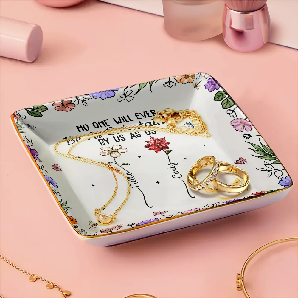 No One Will Ever Be As Entertained By Us As Us Bestie Birth Flower - Personalized Ring Dish - Image 3