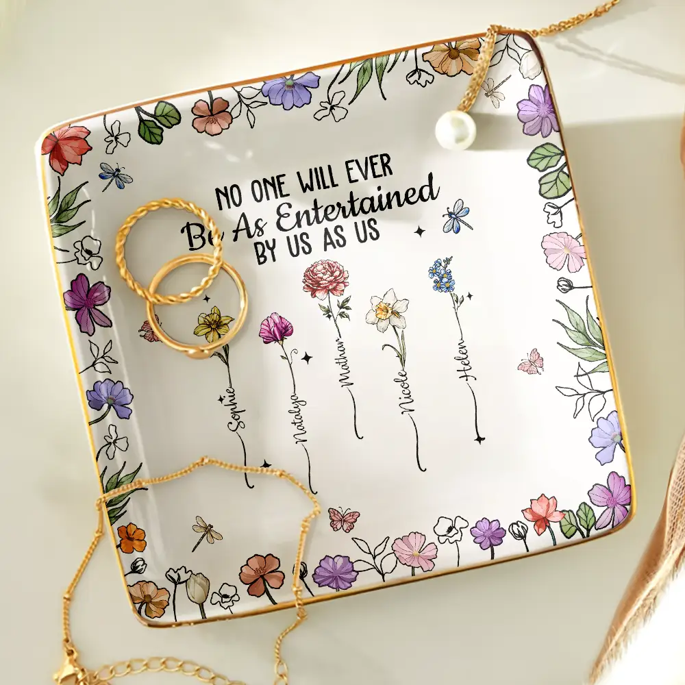No One Will Ever Be As Entertained By Us As Us Bestie Birth Flower - Personalized Ring Dish - Image 4
