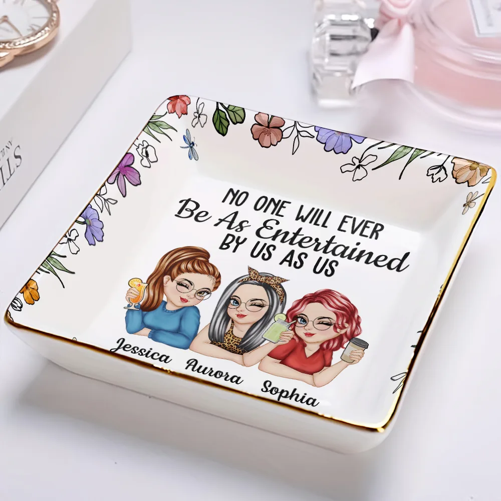 No One Will Ever Be As Entertained By Us As Us Bestie - Personalized Ring Dish - Image 2