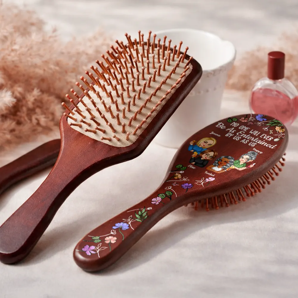 No One Will Ever Be As Entertained By Us As Us Bestie - Personalized Wooden Hair Brush - Image 4