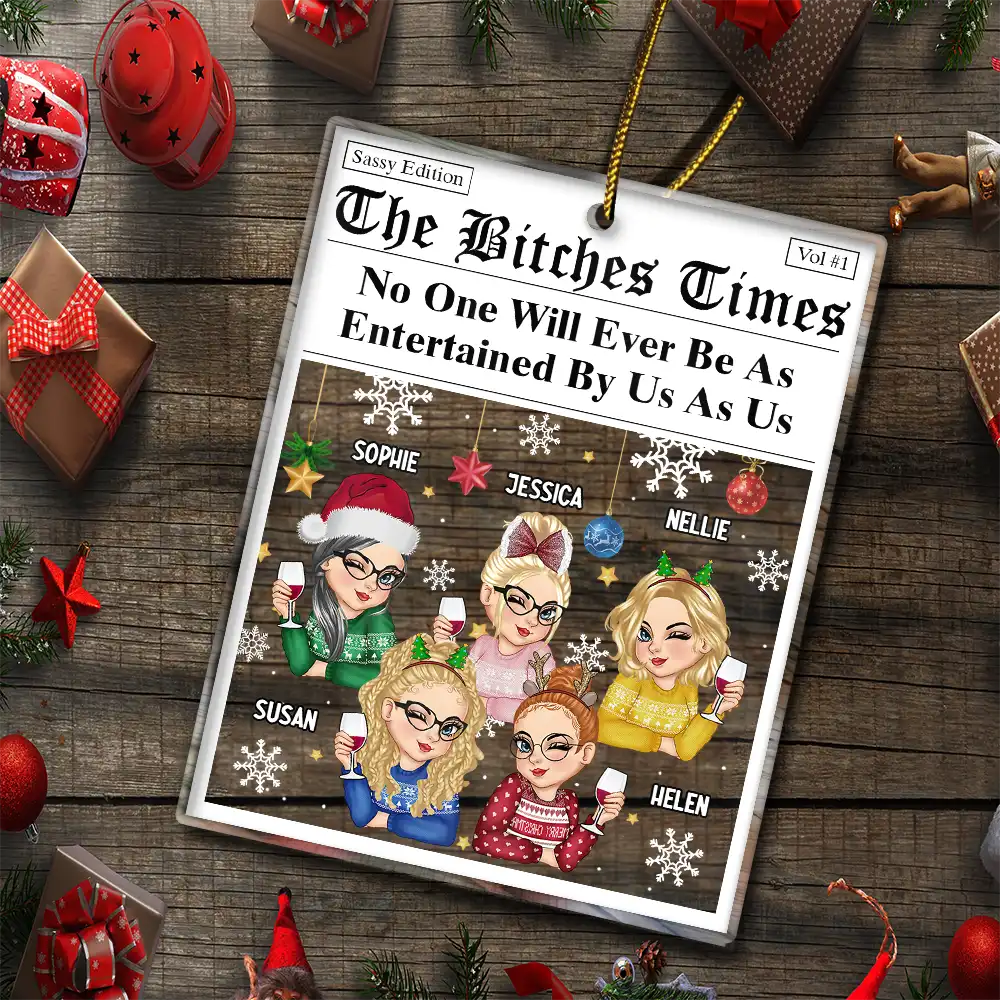 No One Will Ever Be As Entertained By Us As Us Newspaper - Personalized Custom Shaped Acrylic Ornament - Image 5