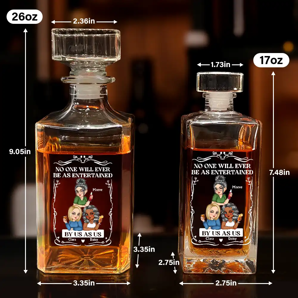 No One Will Ever Be As Entertained By Us As Us - Personalized Square Whiskey Bottle - Image 5