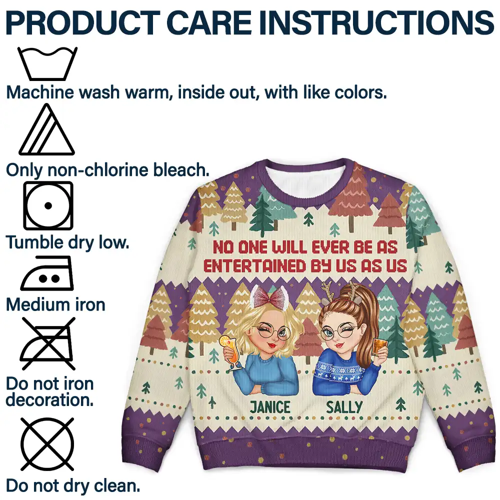 No One Will Ever Be As Entertained By Us As Us - Personalized Unisex Ugly Sweater - Image 7