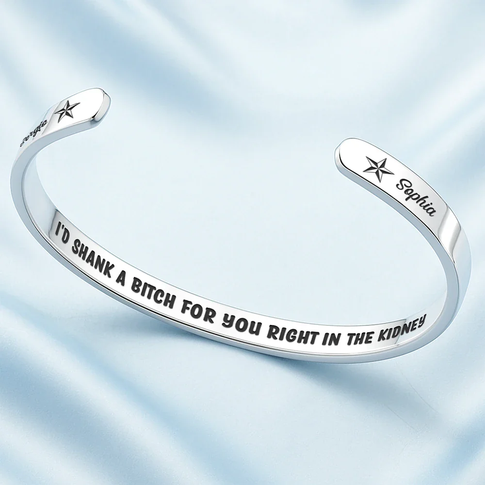 No One Will Ever Be As Entertained By Us - Personalized Bangle Bracelet Cuff - Image 3