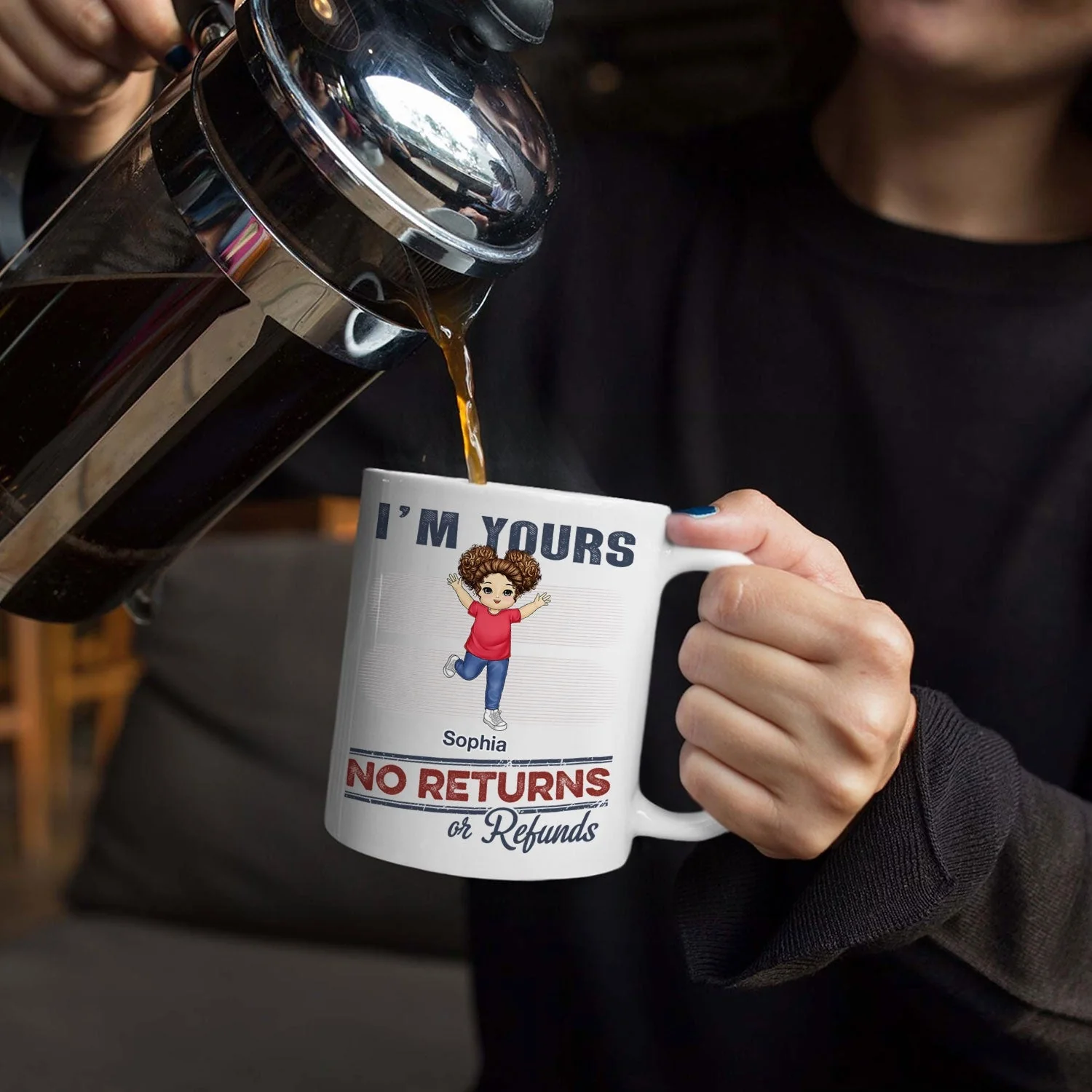 No Returns Or Refunds Funny Chibi Grandkids - Gift For Dad, Mom, Grandma, Grandpa - Personalized Mug - Image 5
