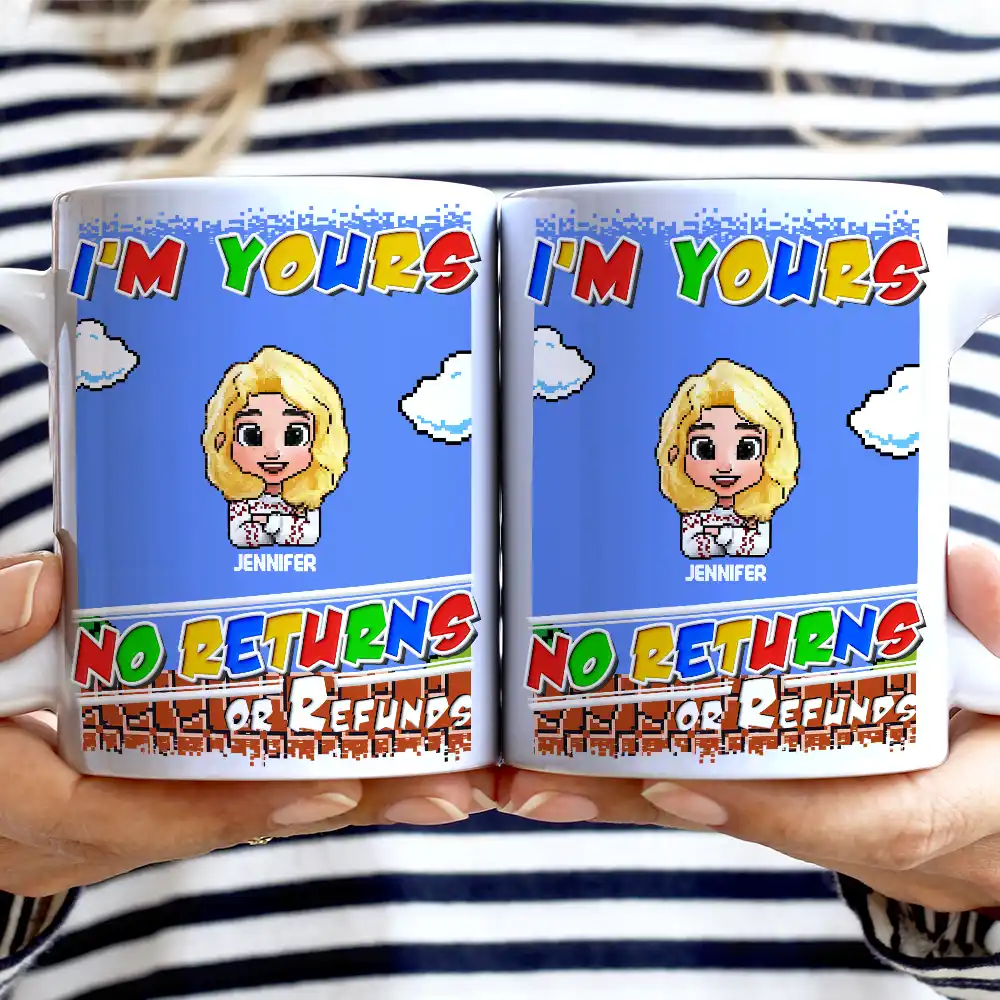 No Returns Or Refunds Pixel Art Kids - Personalized White Edge-to-Edge Mug - Image 2