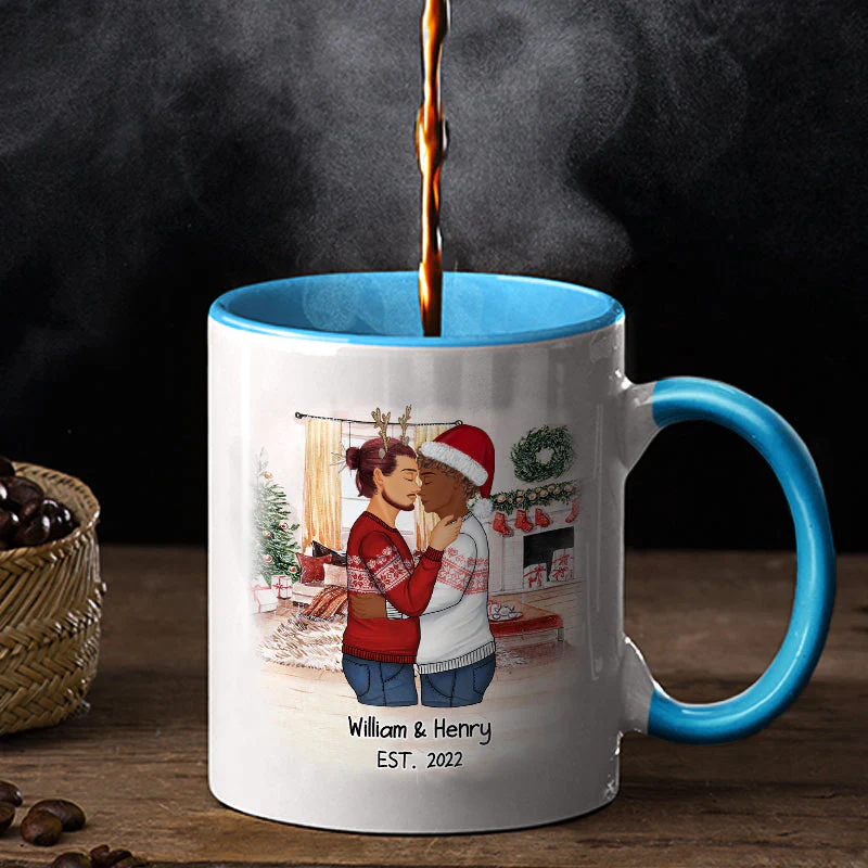 No Returns Refunds - Christmas Couple Gift - Personalized Custom Accent Mug - Image 2