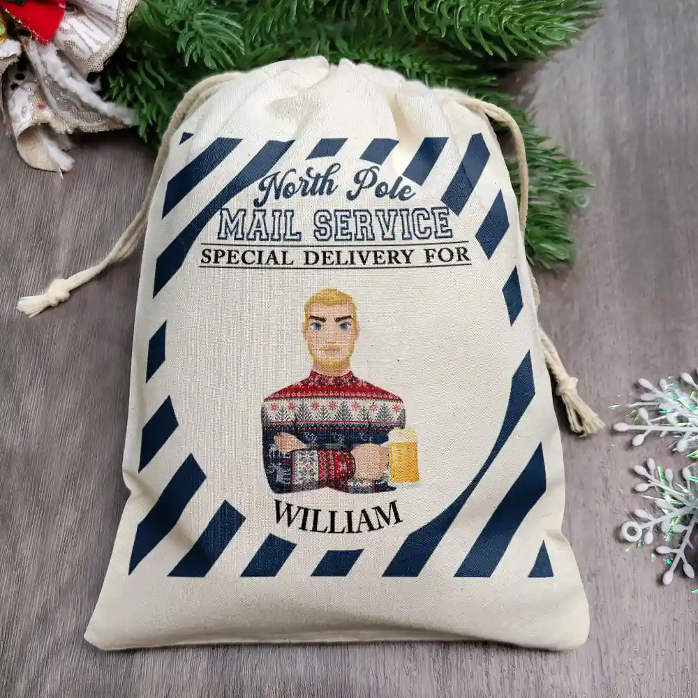 North Pole Mail Service Special Delivery - Personalized Favor Bag - Image 2