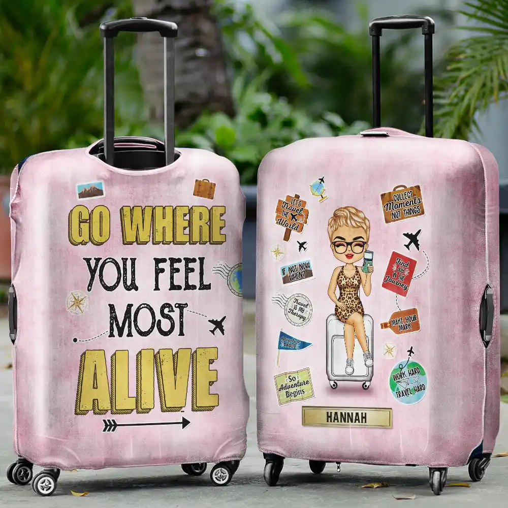 Not All Those Who Wander Are Lost - Personalized Luggage Cover - Image 2