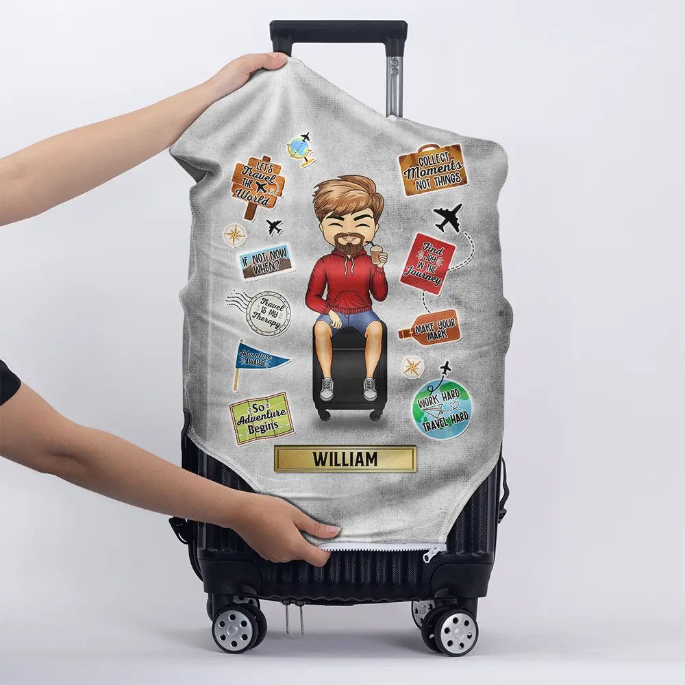 Not All Those Who Wander Are Lost - Personalized Luggage Cover - Image 5