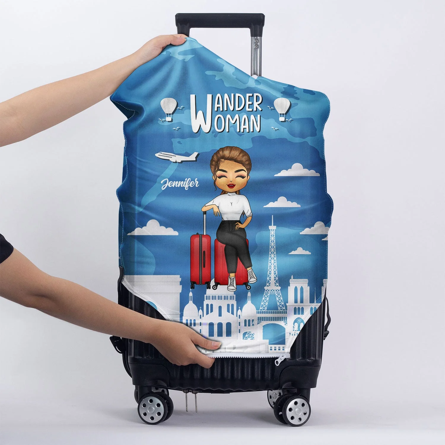 Not All Who Wander Are Lost - Gift For Travel Lovers - Personalized Custom Luggage Cover - Image 4