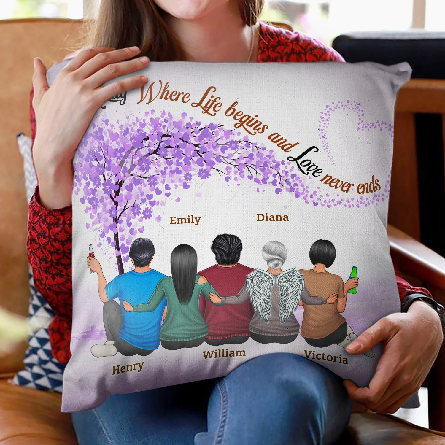 Not Always Eye To Eye But Always Heart To Heart Sisters Brothers - Gift For Siblings & Friends - Personalized Custom Pillow - Image 2