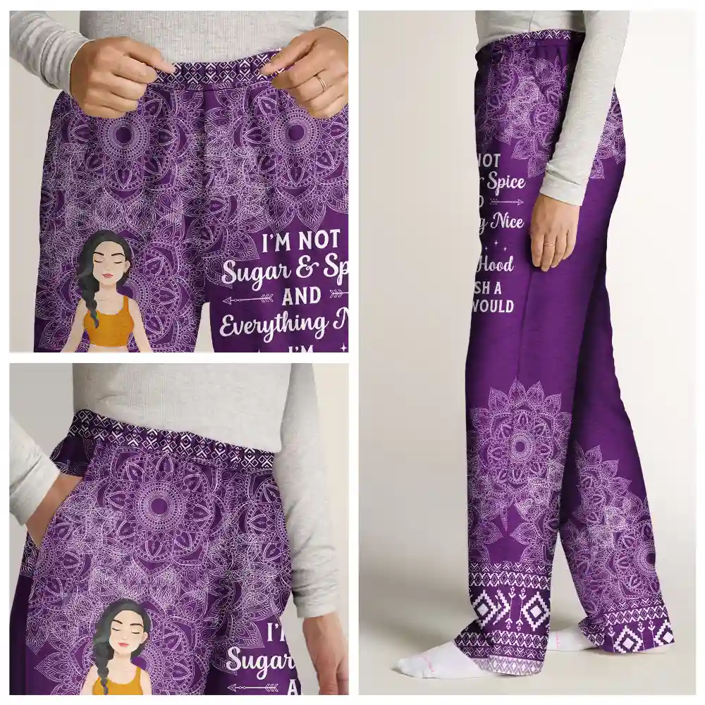 Not Sugar And Spice - Personalized Pajama Pants - Image 7