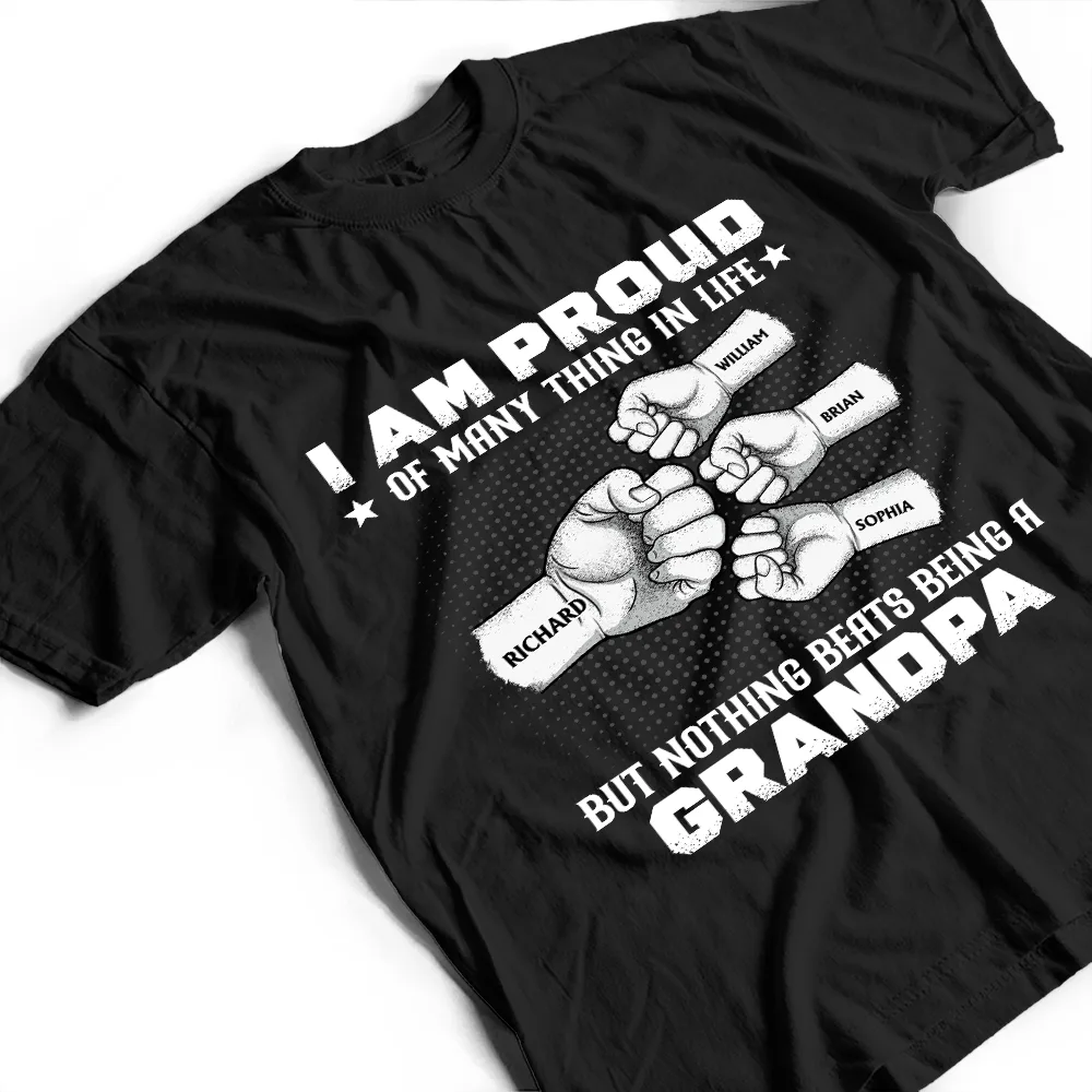 Nothing Beats Being A Grandpa Papa - Personalized T Shirt - Image 3