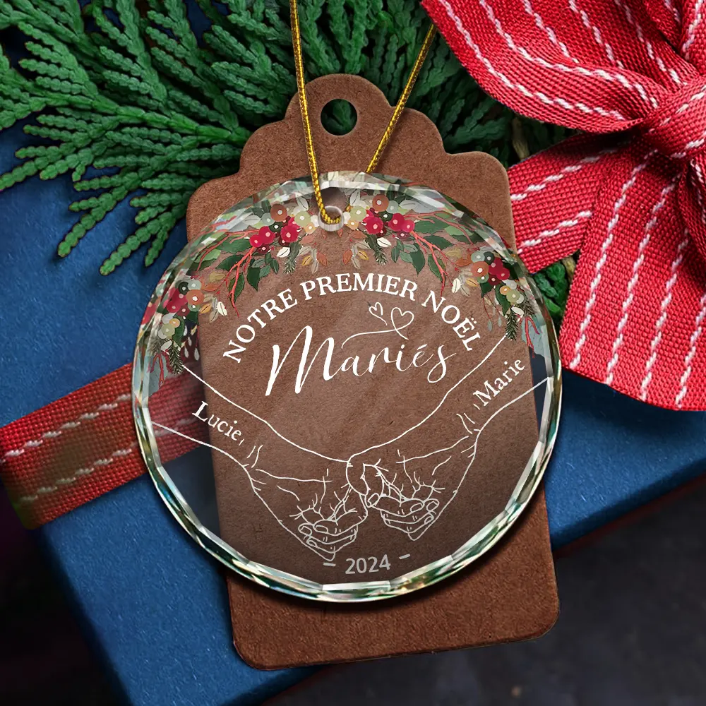 Notre Premier Noël Ensemble - Ornement En Verre Rond Personnalisé - Image 5