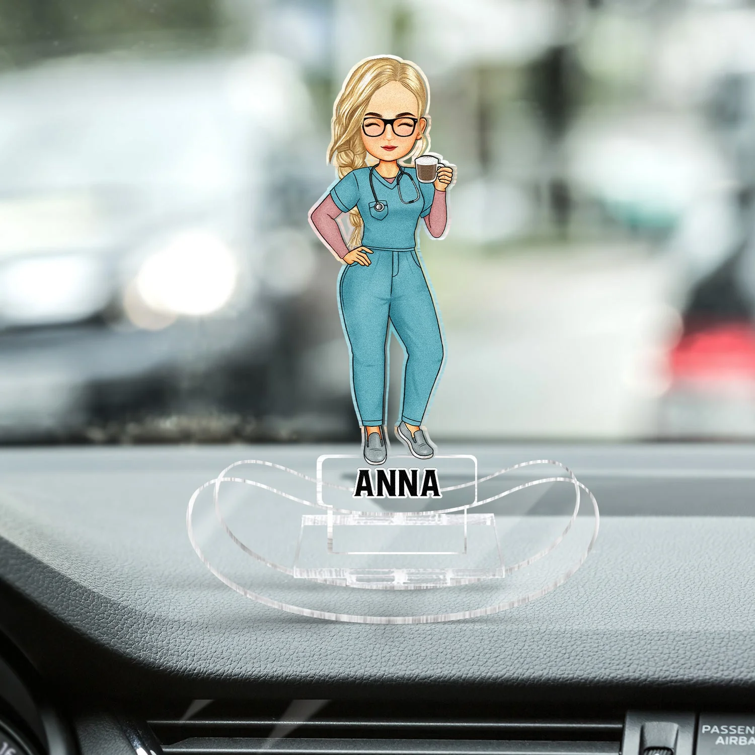 Nurse Cartoon Vector - Gift For Nurses - Personalized Acrylic Shaking Stand - Image 4