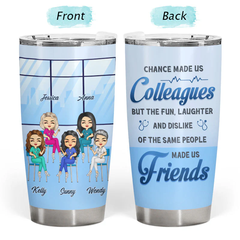 Nurse Chibi Same People Made Us Friends - Gift For BFF, Colleague - Personalized Custom Tumbler - Image 3