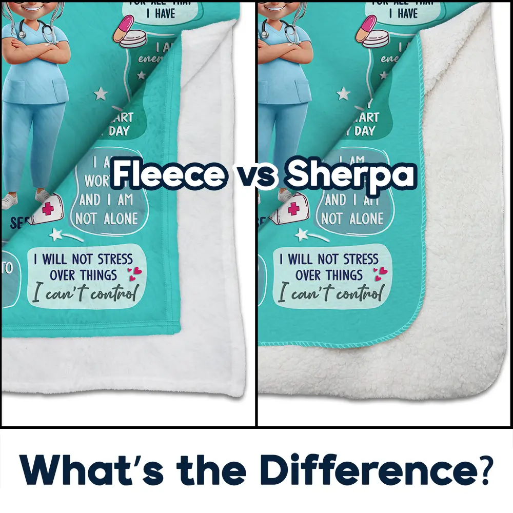 Nurse Daily Affirmations - Personalized Fleece Blanket, Sherpa Blanket - Image 4