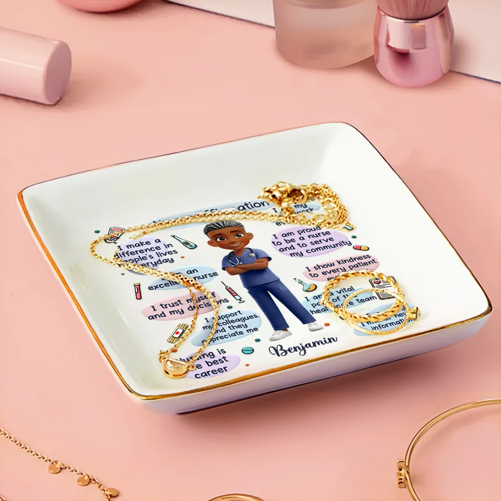 Nurse Daily Affirmations - Personalized Ring Dish - Image 3