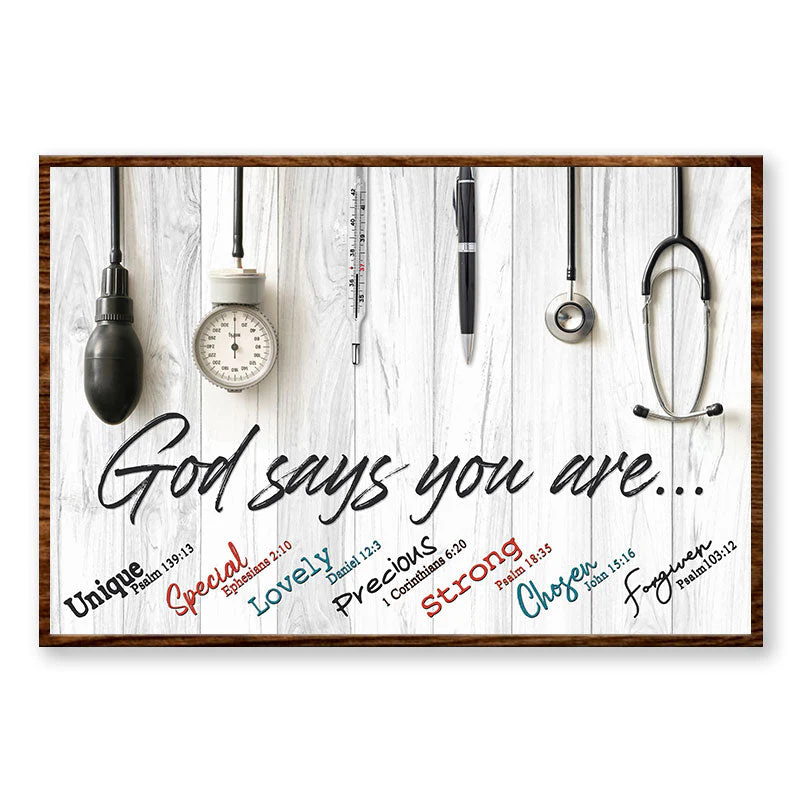 Nurse God Says You Are Custom Poster, Instruments Doctor Nurse Gift - Image 4
